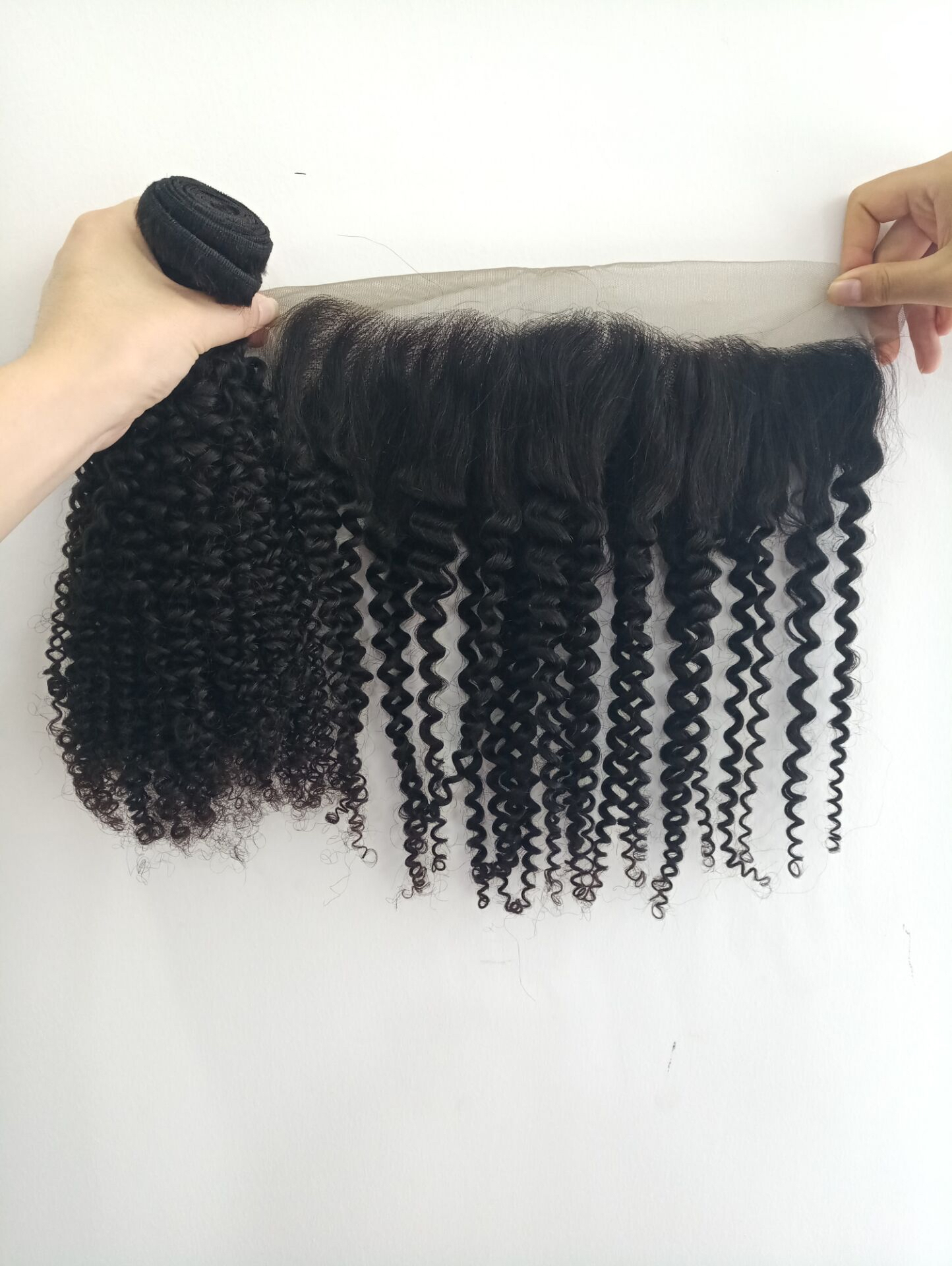 Human hair  Lace frontal Afro Kinky Curl with baby hair  YL098